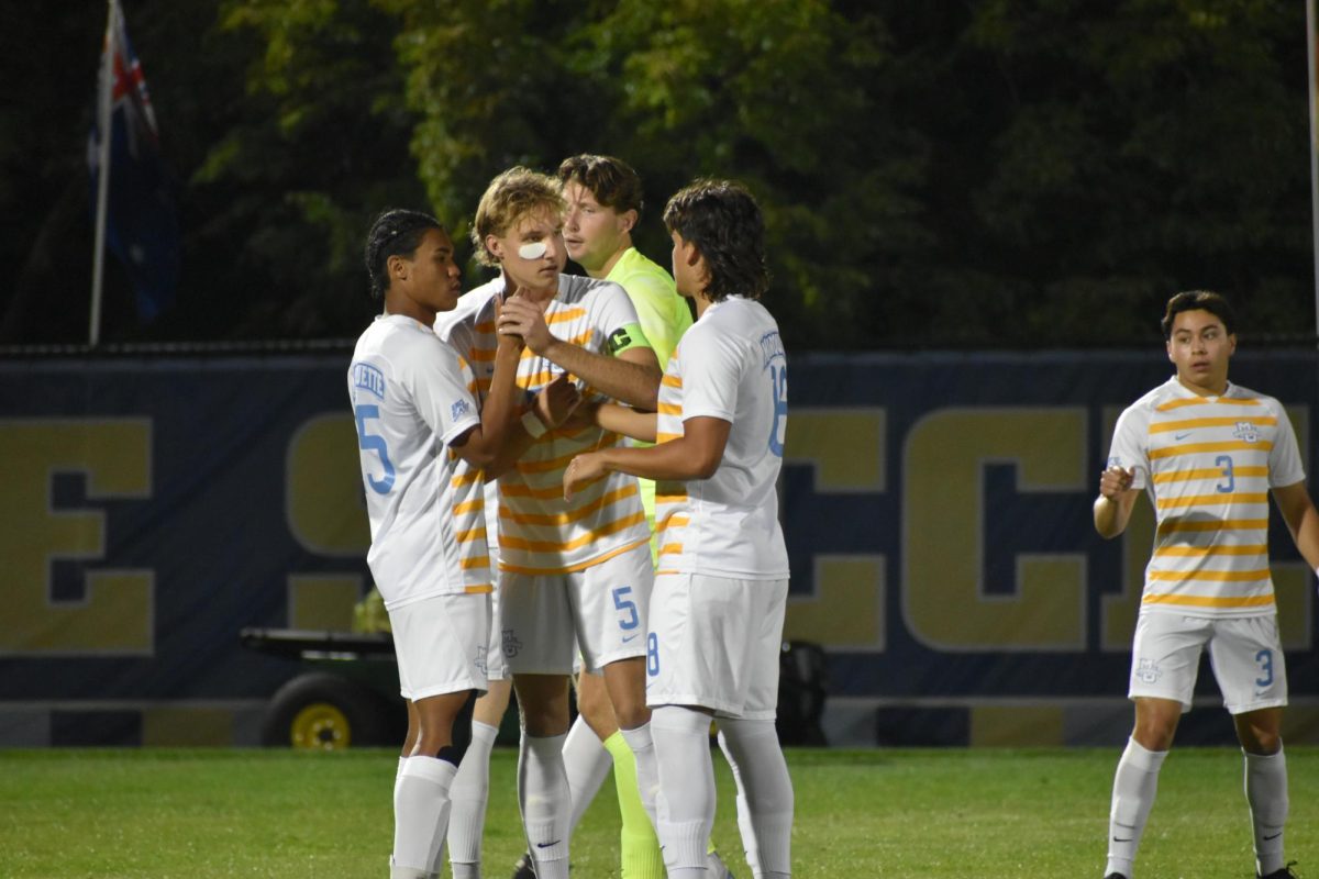 Sophomore midfielder Tristan Ronnestad-Stevens (5) in Marquette men's soccer's 1-0 loss to Northern Illinois Oct. 2.