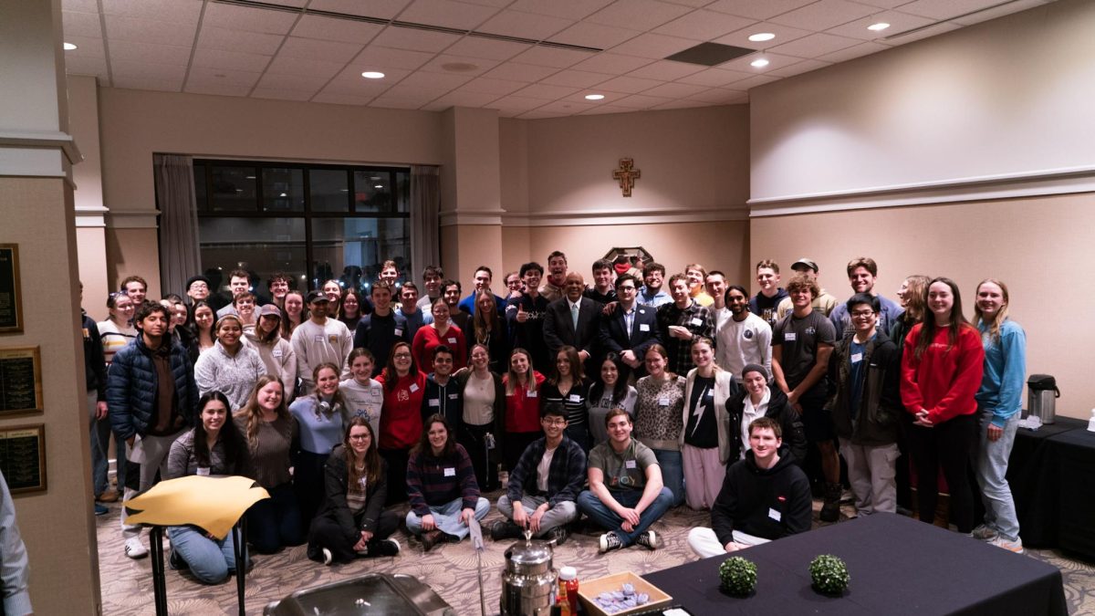 Ah Yun spoke to students at Ignite, a group that highlights Catholic faith and prayer over dinner. 