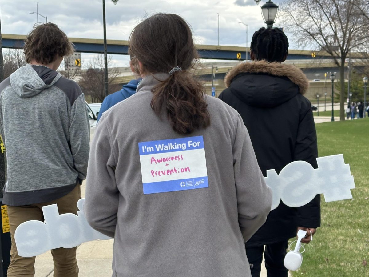 Participants walked two laps around the Marquette Mile.