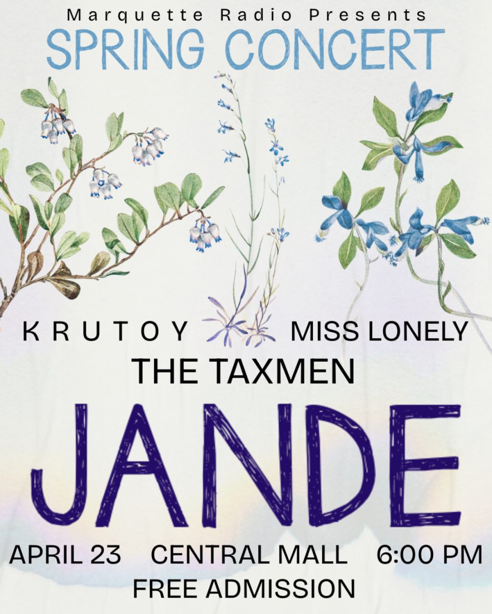 MUR presents the Spring Concert. Poster by MUR publicist Ellie Nelsen-Freund. 