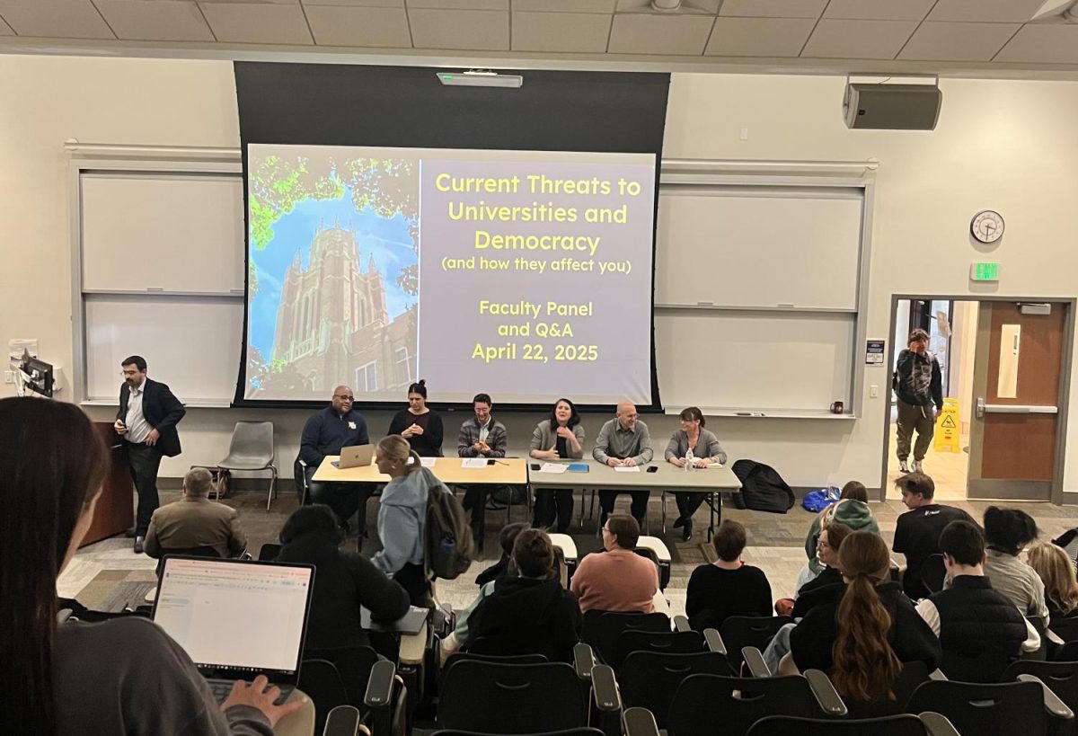 The panelists included Julia Azari, Robert Wheeler, Noelle Brigden, Louise Cainkar and Ben Pladek.